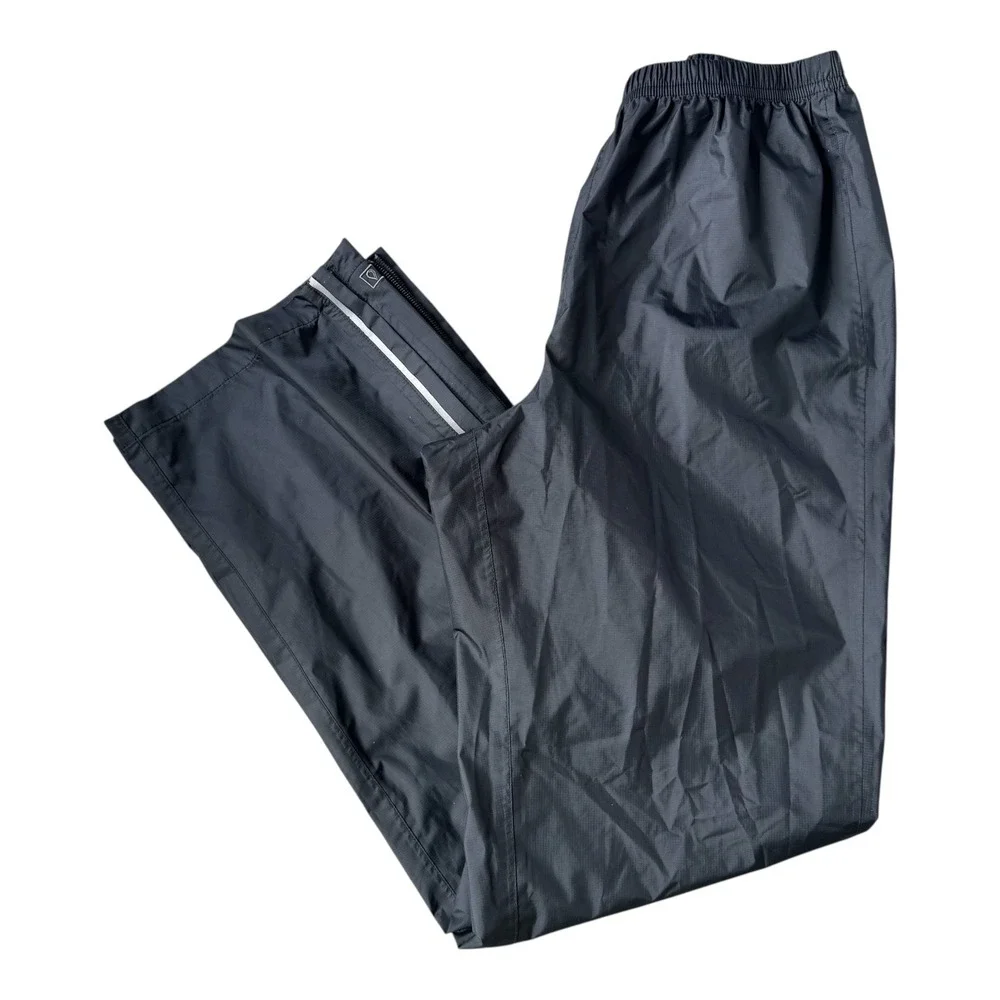 L.L.Bean Kids Trail Model Rain Pants Black Sz 16 Waterproof Nylon Hiking Outdoor